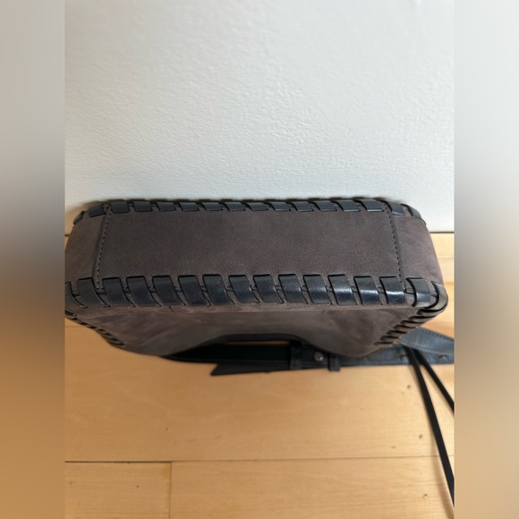 All Saints Kepi gray leather crossbody with whip stitch details - Picture 4 of 8
